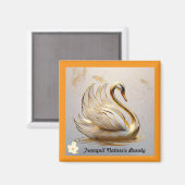 "Elegant Swans Morgen" Magnet (Vorderseite/Rückseite)