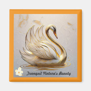 "Elegant Swans Morgen" Magnet