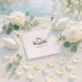 Elegant Swans Names Date Wedding Serviette