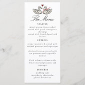 Elegant Swans Romantic Love Script Dinner Menu Menükarte (Vorderseite)