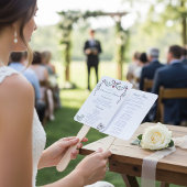 Elegant Swans Wedding Ceremony Program Fans Fächer