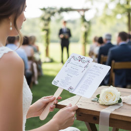 Elegant Swans Wedding Ceremony Program Fans Fächer