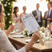 Elegant Swans Wedding Ceremony Program Fans Fächer