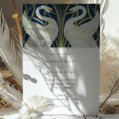Elegant Swans Wedding Invitation Walter Crane Einladung
