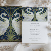 Elegant Swans Wedding Invitation Walter Crane Einladung