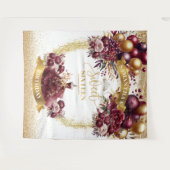 Elegant Sweet 16 Backdrop Burgundy Kleid Balloons Wandteppich (Vorderseite (Horizontal))