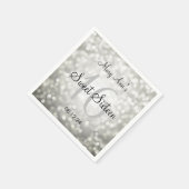 Elegant Sweet 16 Birthday Silver Glitzer Lights Serviette (Ecke)