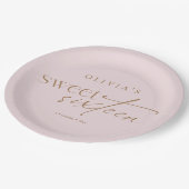 Elegant Sweet 16 Blush Pink Birthday  Pappteller (Schrägansicht)