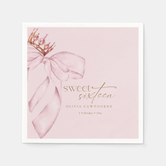 Elegant Sweet 16 Blush Pink Birthday  Serviette (Vorderseite)