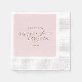 Elegant Sweet 16 Blush Pink Birthday  Serviette