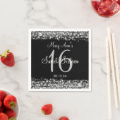 Elegant Sweet 16 Geburtstagsparty Glitzern Silver Serviette (Beispiel)