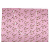 Elegant Sweet 16 in Pink und Gold Große Geschenktüte (Rückseite)