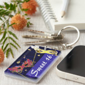 Elegant Sweet 16 Masquerade Masken Schlüsselkette Schlüsselanhänger (Vorderseite rechts)