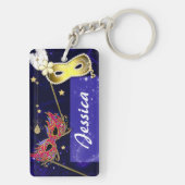 Elegant Sweet 16 Masquerade Masken Schlüsselkette Schlüsselanhänger (Rückseite)