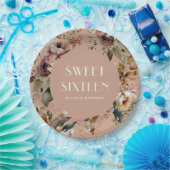 Elegant Sweet 16 Party | Chic Dusty Peach Floral Pappteller (Party)
