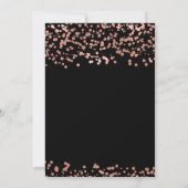 Elegant Sweet 16 Rose Gold & Black Foil Confetti Einladung (Rückseite)