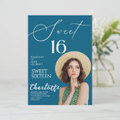 Elegant Sweet 16 Save the Date Birthday Einladung (Stehend Vorderseite)