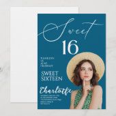 Elegant Sweet 16 Save the Date Birthday Einladung (Vorne/Hinten)