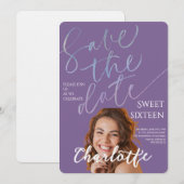 Elegant Sweet 16 Save the Date Birthday Einladung (Vorne/Hinten)