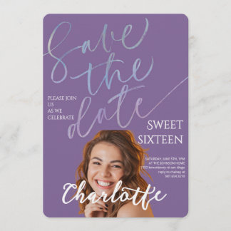 Elegant Sweet 16 Save the Date Birthday Einladung