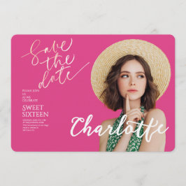 Elegant Sweet 16 Save the Date Birthday Einladung