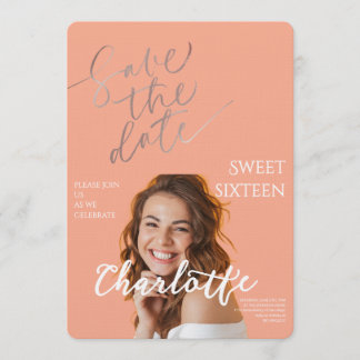 Elegant Sweet 16 Save the Date Birthday Einladung
