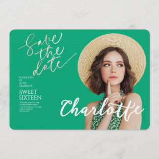Elegant Sweet 16 Save the Date Birthday Einladung
