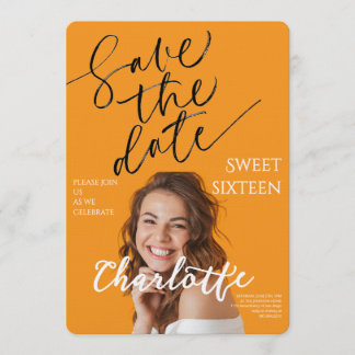 Elegant Sweet 16 Save the Date Birthday Einladung