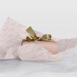 Elegant Sweet 16 Script Calligraphy Pattern Pink Seidenpapier