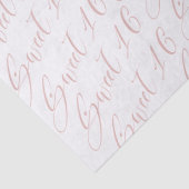 Elegant Sweet 16 Script Calligraphy Pattern Pink Seidenpapier (Detail)