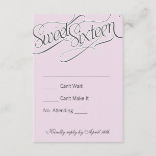 Elegant Sweet 16 UAWG in Pink RSVP Karte