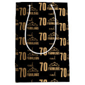 Elegant Sweet 70 Typografie Mittlere Geschenktüte (Vorderseite)