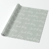 Elegant Sweet Baby Sage Green Geschenkpapier (Ungerollt)