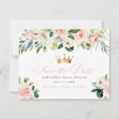 Elegant Sweet Blush Bloral Sweet 16 Save the Date Einladung (Vorderseite)