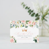 Elegant Sweet Blush Bloral Sweet 16 Save the Date Einladung (Stehend Vorderseite)