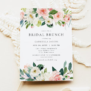 Elegant & Sweet Blush Pink Bridal Brunch Einladung