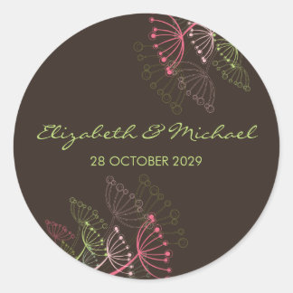 Elegant Sweet Dandelions Summer Wedding Stickers