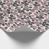 Elegant Sweet Pink Delikate Rose Blumen Geschenkpapier (Ecke)
