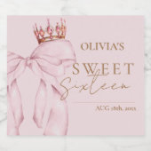 Elegant Sweet Sixteen Birthday Schaumweinetikett (Einzelnes Label)
