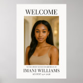 Elegant Sweet Sixteen Photo Birthday Welcome Poster (Vorne)