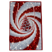 Elegant Swirl Christmas Tree Gift Bag Mittlere Geschenktüte (Vorderseite)