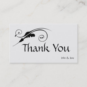 Elegant Swirl Danke Business Card Visitenkarte