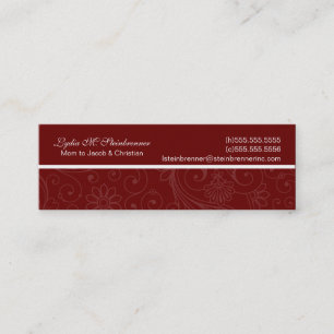 Elegant Swirl Mommy Cards Telefonnummerkarte