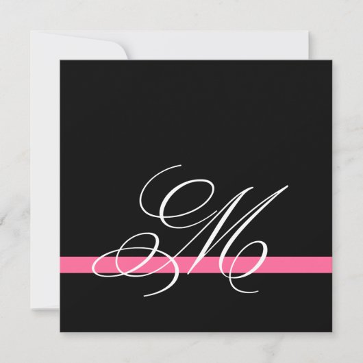 Elegant Swirl Monogram Wedding Einladungen (Vorderseite)