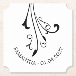 Elegant Swirl Ornaments Horror Black Gothic Untersetzer