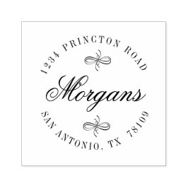 Elegant Swirl Rücksendeadresse Briefmarke Gummistempel