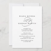 Elegant Swirl Script Just Married Photo Reception Einladung (Rückseite)