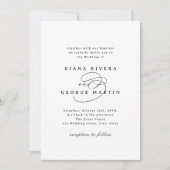 Elegant Swirl Script Simple QR code Wedding Einladung (Vorderseite)