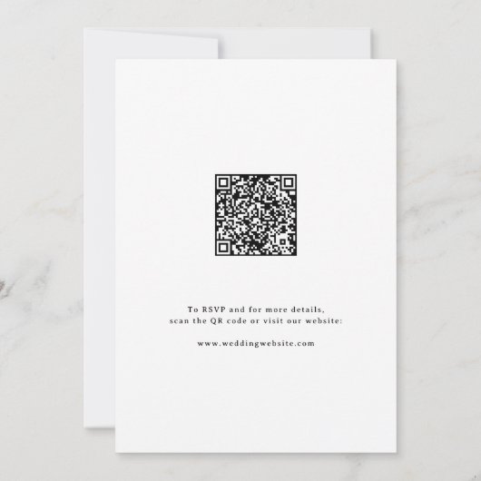 Elegant Swirl Script Simple QR code Wedding Einladung (Rückseite)