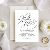 Elegant Swirl Script Simple Rehearsal Dinner Einladung
